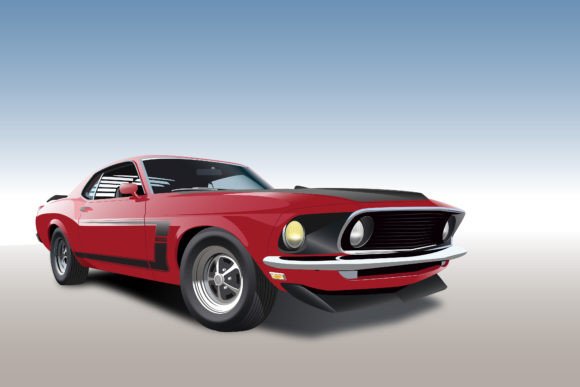 Download Vintage Muscle Car Vector Illustration - Car Collection