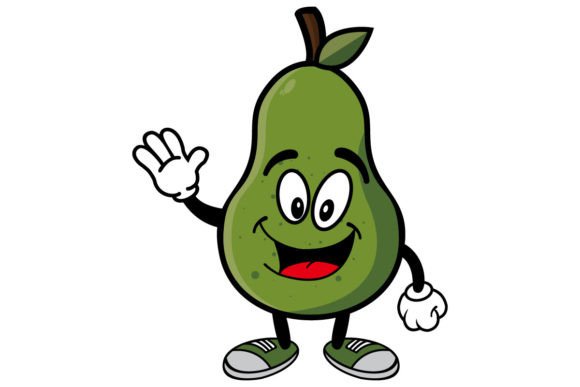 Download Smiling Avocado Cartoon Mascot Characte - Cartoon Collection