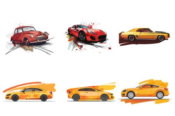 Download Car Vector Flat Design with Brush - Car Collection