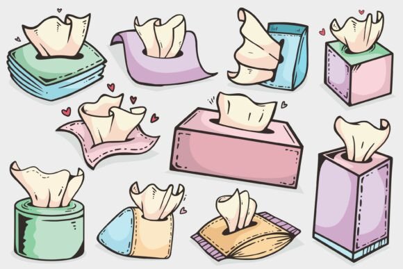 Download Cute Tissue Box Cartoon Vector Set - Cartoon Collection