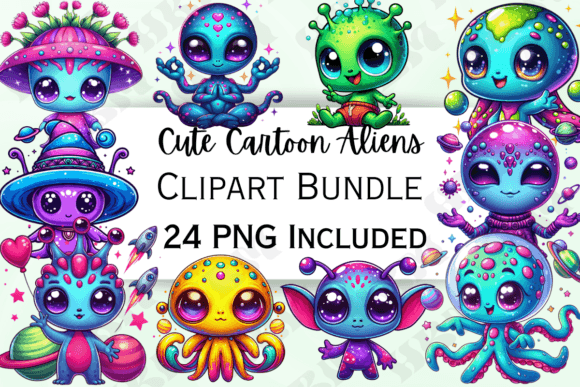 Download Cute Cartoon Alien Clipart - Cartoon Collection