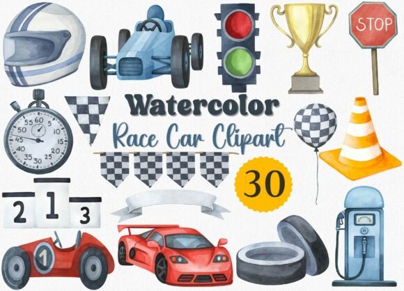 Download Watercolor Race Car Clipart, Racing PNG - Car Collection
