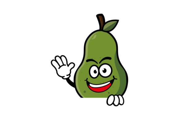 Download Cute Smiling Avocado Cartoon Character - Cartoon Collection