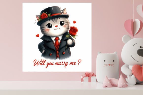 Download Valentines Cute Cat Illustration - Cat illustration Collection