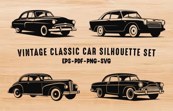 Download Vintage Classic Car Vector Silhouettes - Car Collection
