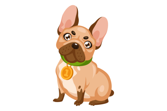 Download French Buldog Cartoon Icon. Cute Dog Cha - Cartoon Collection