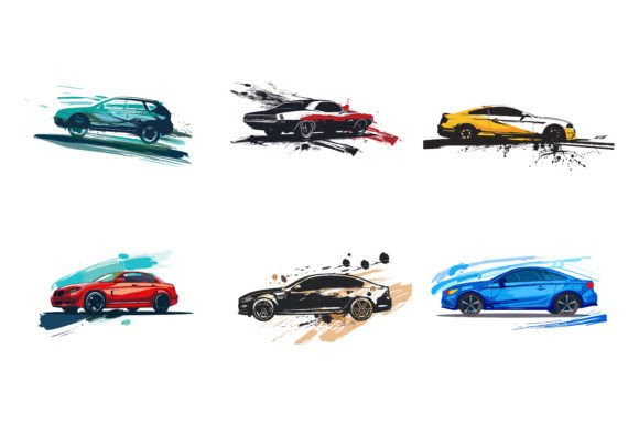 Download Car Vector Flat Design with Brush - Car Collection