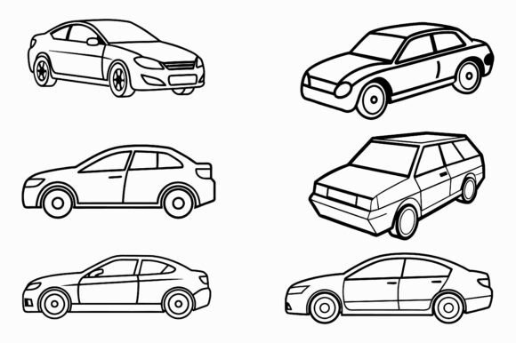 Download A Car Line Art on White Background - Car Collection