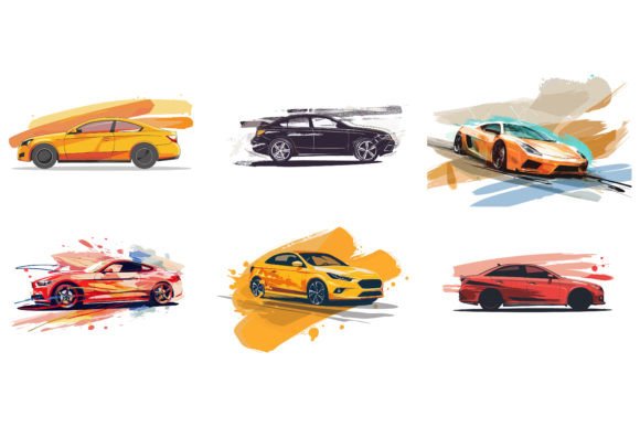 Download Car Vector Flat Design with Brush - Car Collection