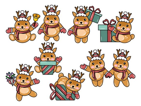 Download Deer Cartoon for Christmas Day - Cartoon Collection