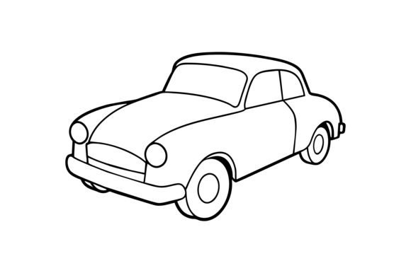 Download Retro Old Car Line Art Illustration - Car Collection
