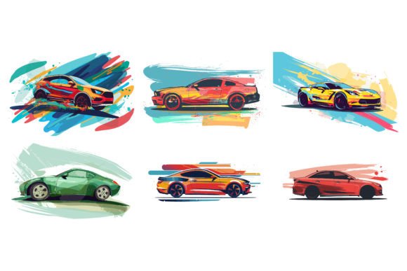 Download Car Vector Flat Design with Brush - Car Collection