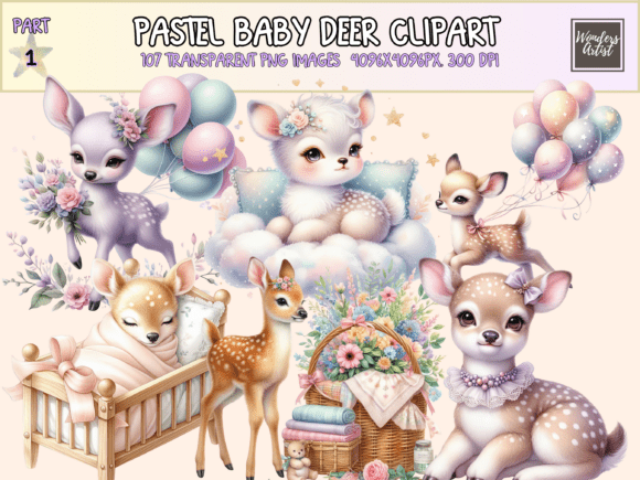 Download Pastel Baby Deer Clipart - Deer clipart Collection