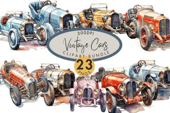 Download Vintage Car Clipart Bundle Retro Racing - Car Collection