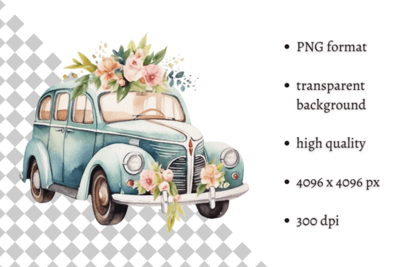 Download Watercolor Wedding Car Clipart - Car Collection