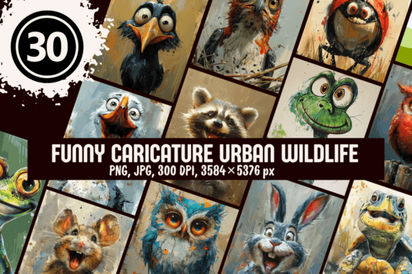 Download Funny Urban Wildlife Caricatures - Car Collection