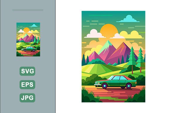 Download Car Vector Landscape Background - Car Collection