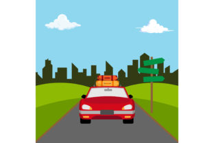 Download Holiday Trip by Car Flat Design - Car Collection