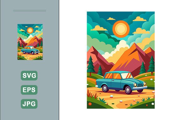 Download Car Vector Landscape Background - Car Collection