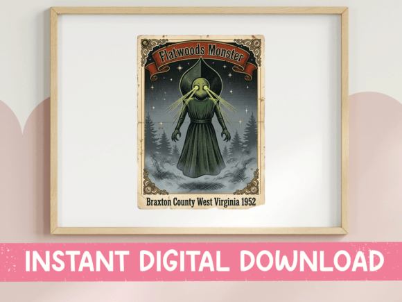 Download Flatwoods Monster Vintage Card Art - Car Collection