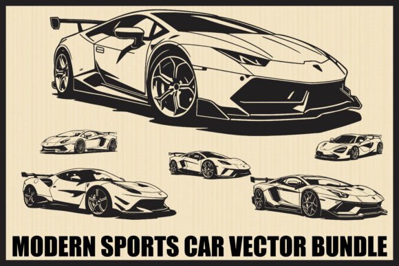 Download Modern Sports Car Clipart Bundle - Car Collection