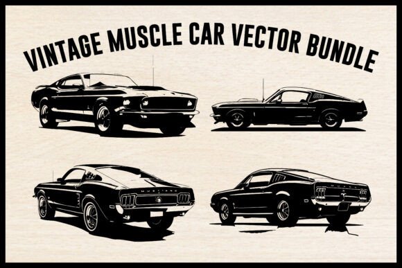 Download Vintage Muscle Car Vector Bundle - Car Collection