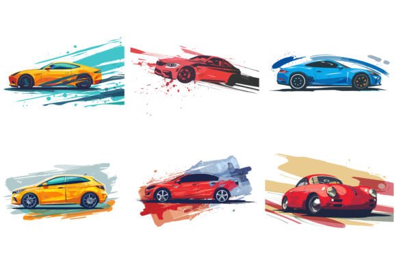 Download Car Vector Flat Design with Brush - Car Collection
