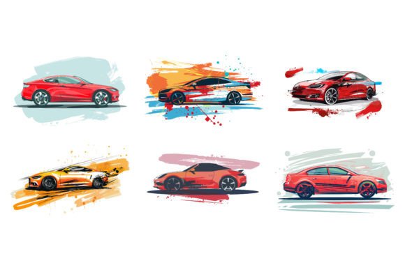 Download Car Vector Flat Design with Brush - Car Collection